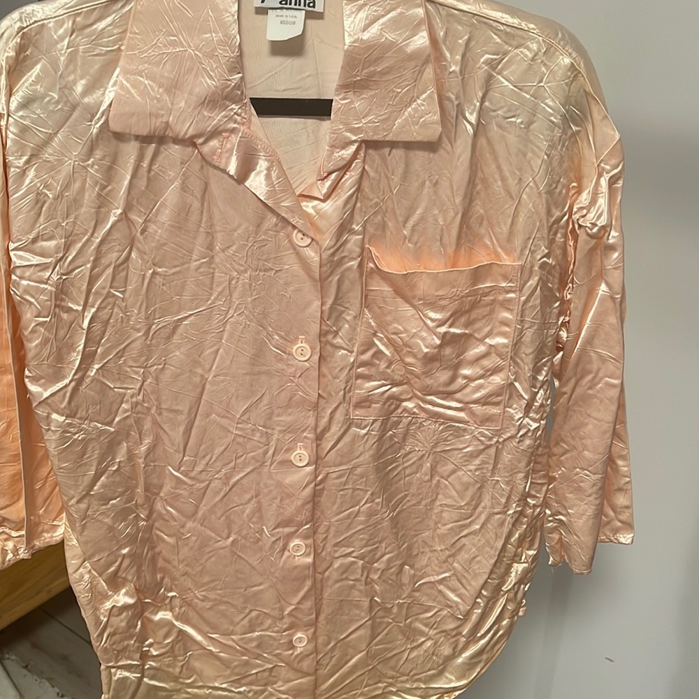 Blush pink button up shirt